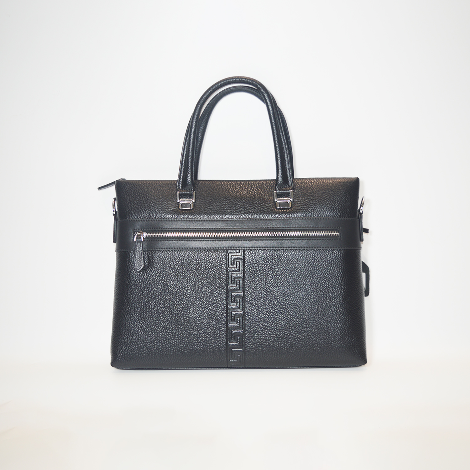 Black Custom Slim Executive Travel Bag Handbag Messager Bag Men's Genuine Leather Business Laptop Briefcase