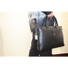 Full Grain Cow Leather Portable Briefcase Bag Laptop Leather Business Bag with Magnetic Snap