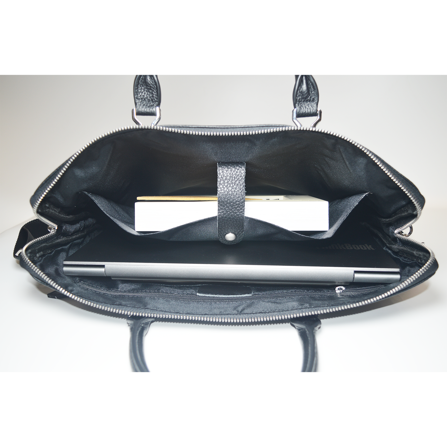 Minimalist Genuine Leather Briefcase Business Laptop Bag Shoulder Bags Large Capacity Handbag with Adjustable Strap