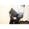 Men Clutch Bag Long Wallet Purse Card Holder Case Genuine Leather Business Classic Clutch with Double Zip Handbag