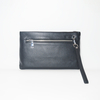 Men's Genuine Leather Clutch Bag Minimalist Business Wrist Wallet Purse with Zipper Card Slots