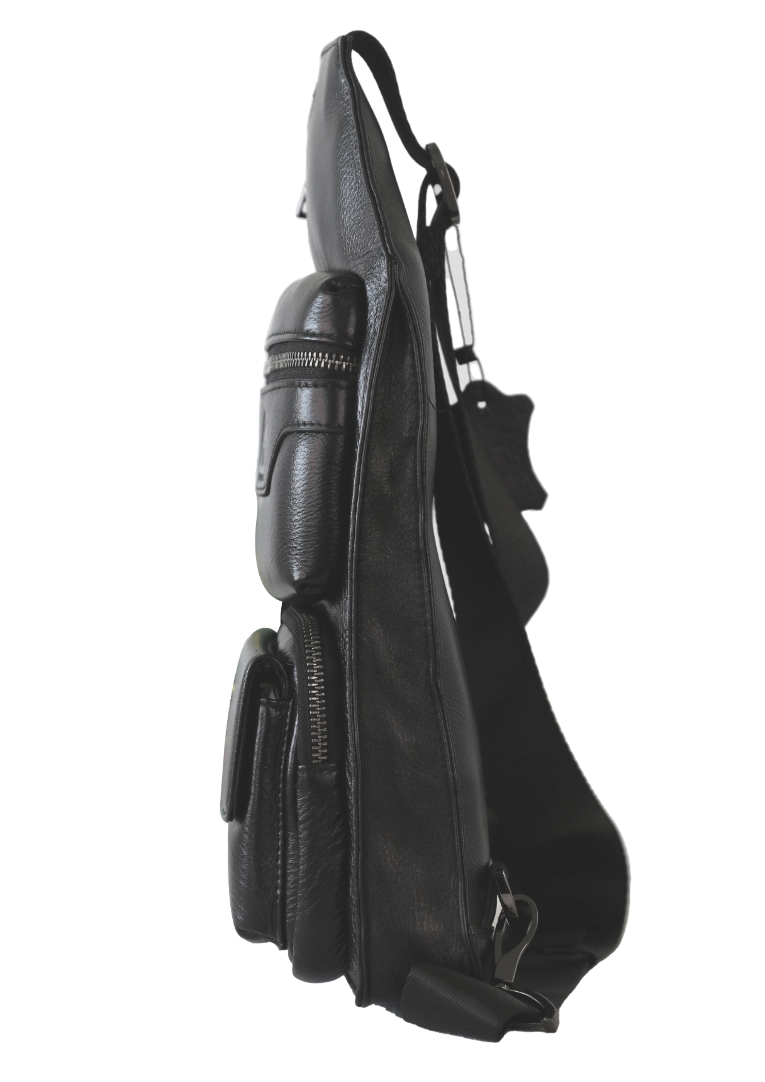 Genuine Leather Sling Bag Multiple Pockets Chest Bag