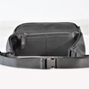 Soft Genuine Leather Sling Bag Crossbody Fanny Pack with Extended Waist Belt Black