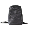 Double Zipper Black Backpack Sheepskin with Front Pocket