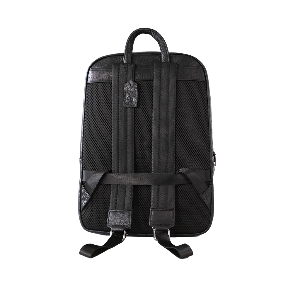 Woven Pattern Genuine Leather Backpack