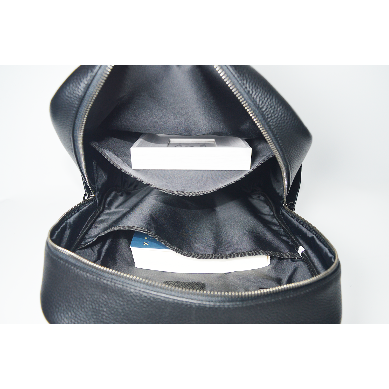 Black Leather Laptop Backpack