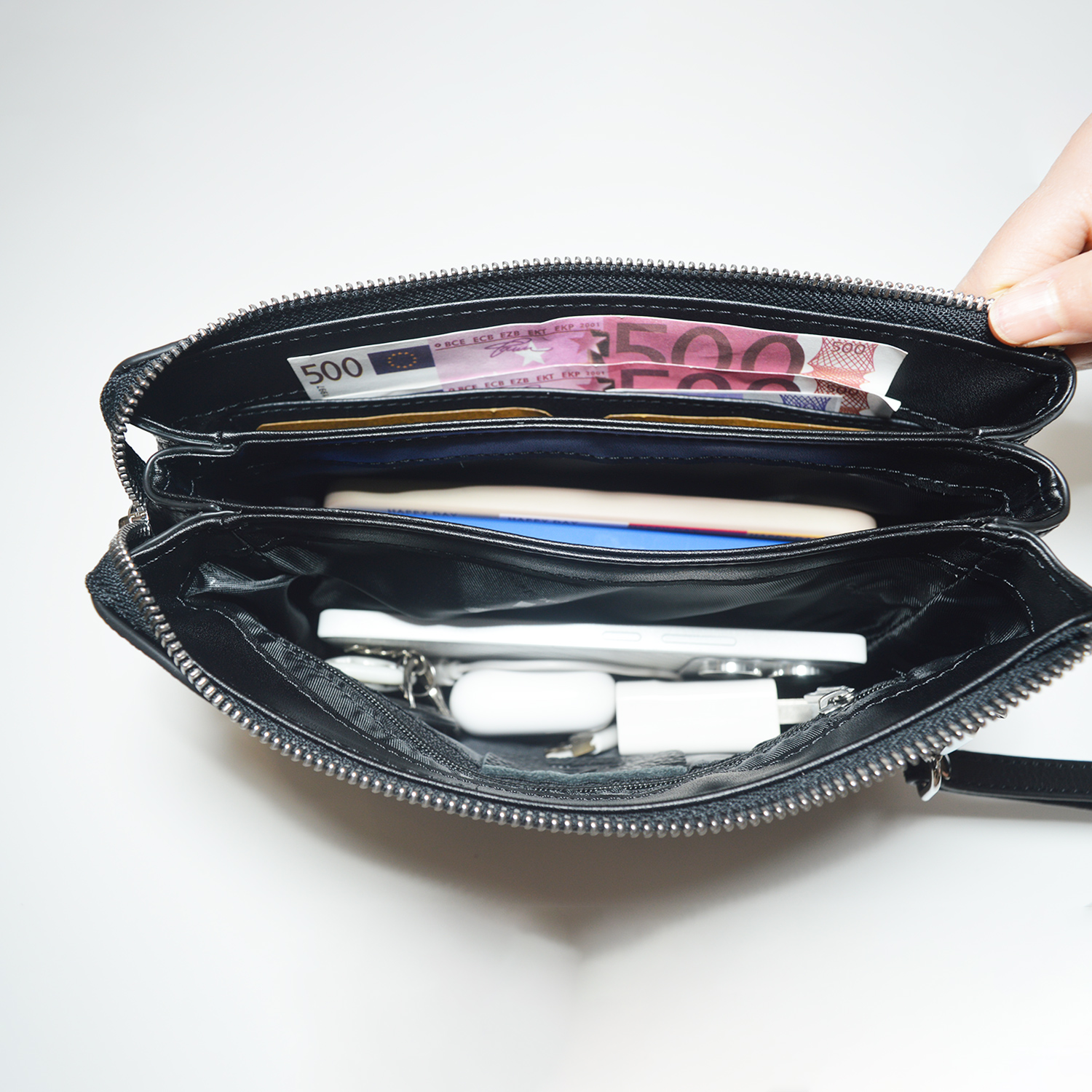Mens Business Wallet Anti Theft Clutch Bag Long Wrist Wallet Purse Card Holder Handbag
