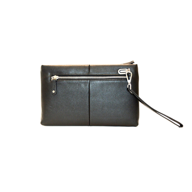 Minimalist Men's Genuine Leather Clutch Bag Business Wrist Wallet Zipper Purse Clutch Bag