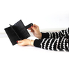 Genuine Leather Long Trifold Wallet with Buckle