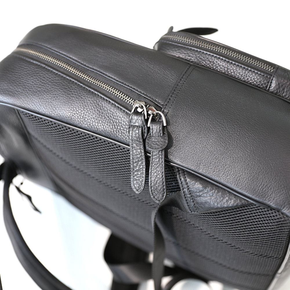 Soft Leather Multi Compartment Backpack with Zip