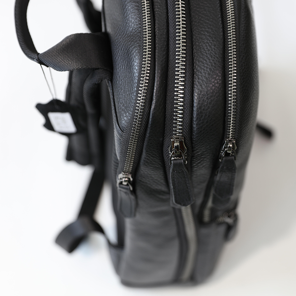 Full Grain Cow Leather Black Backpack