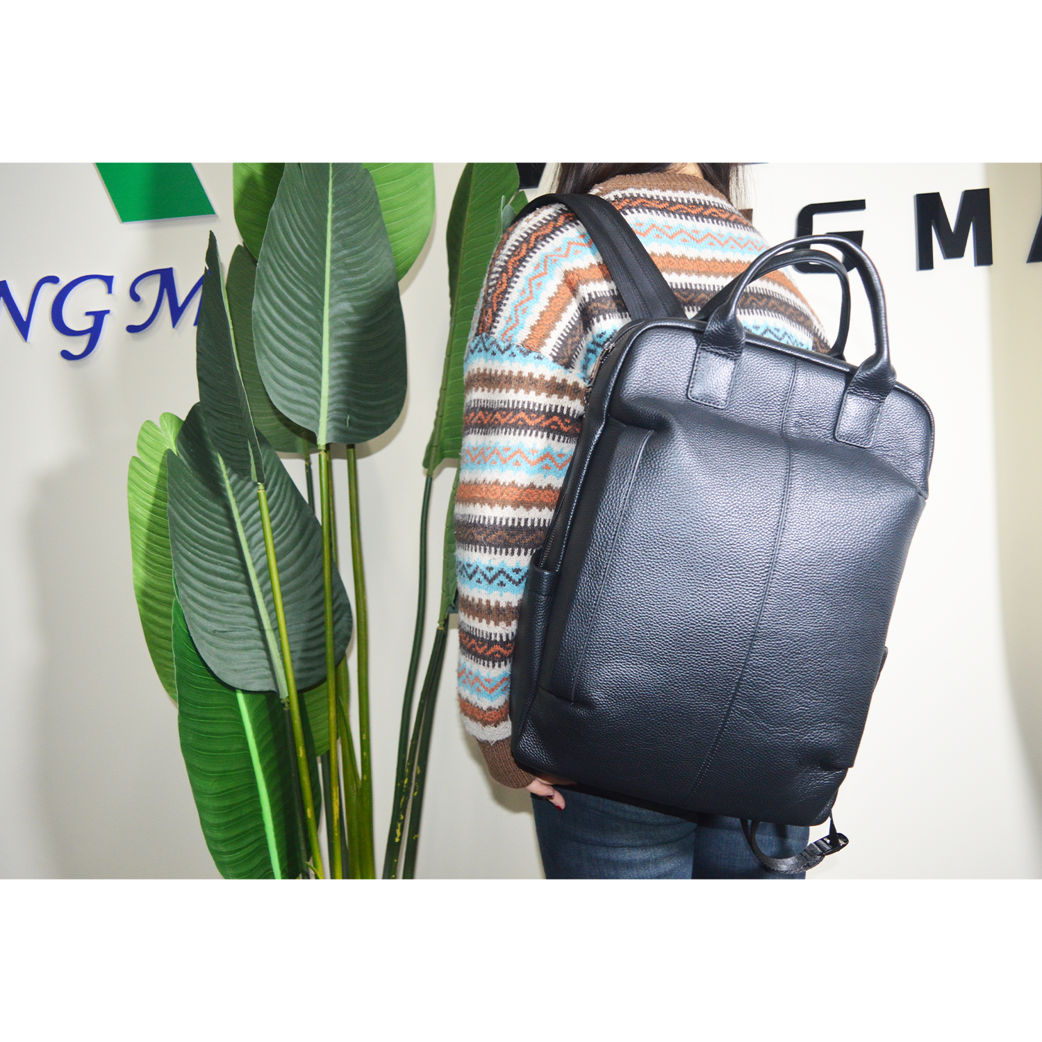 Handmade Leather Backpack with Unique Design