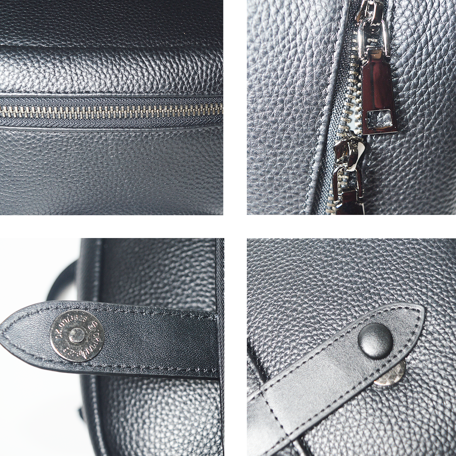 Black Leather Laptop Backpack