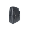 Black Leather Backpack with Big Compartments