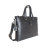 Black Genuine Leather Lawyers Briefcase Shoulder Laptop Business Bags for Men & Women with Magnetic Snap Pocket