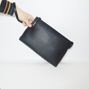 Mens Leather Clutch Purse Bag Versatile Business Wallet Magnetic Snap Clutch Phone Holder Handbag