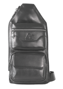 Genuine Leather Sling Bag Multiple Pockets Chest Bag