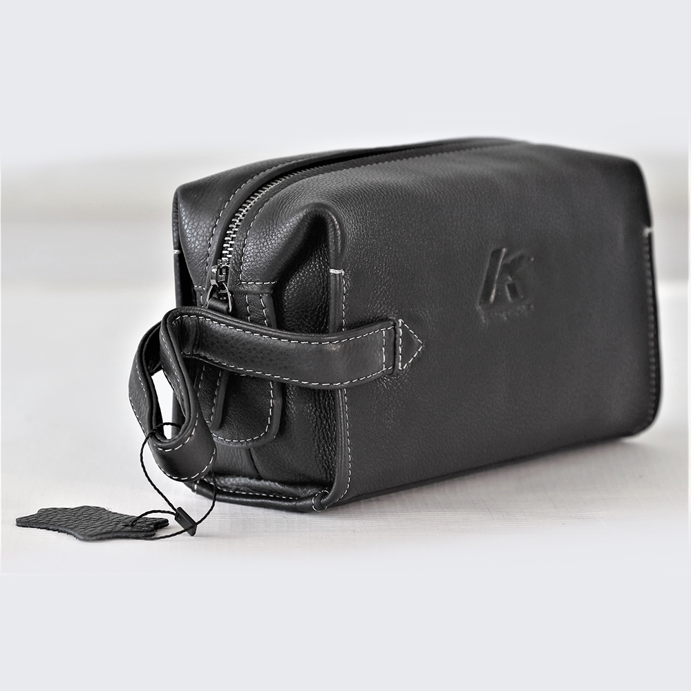 Time Resistance Leather Clutch for Men Women Organizer Wrist Bag Wallet