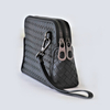 Soft Genuine Leather Weave Handbag Purse Wrist Bag with Double Zipper