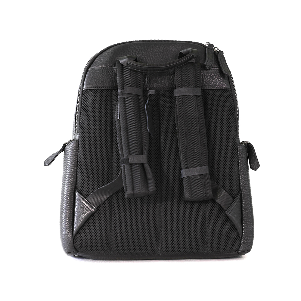 Classic Leather Woman's Men's Backpack with Side Pockets