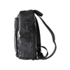 Double Zipper Black Backpack Sheepskin with Front Pocket