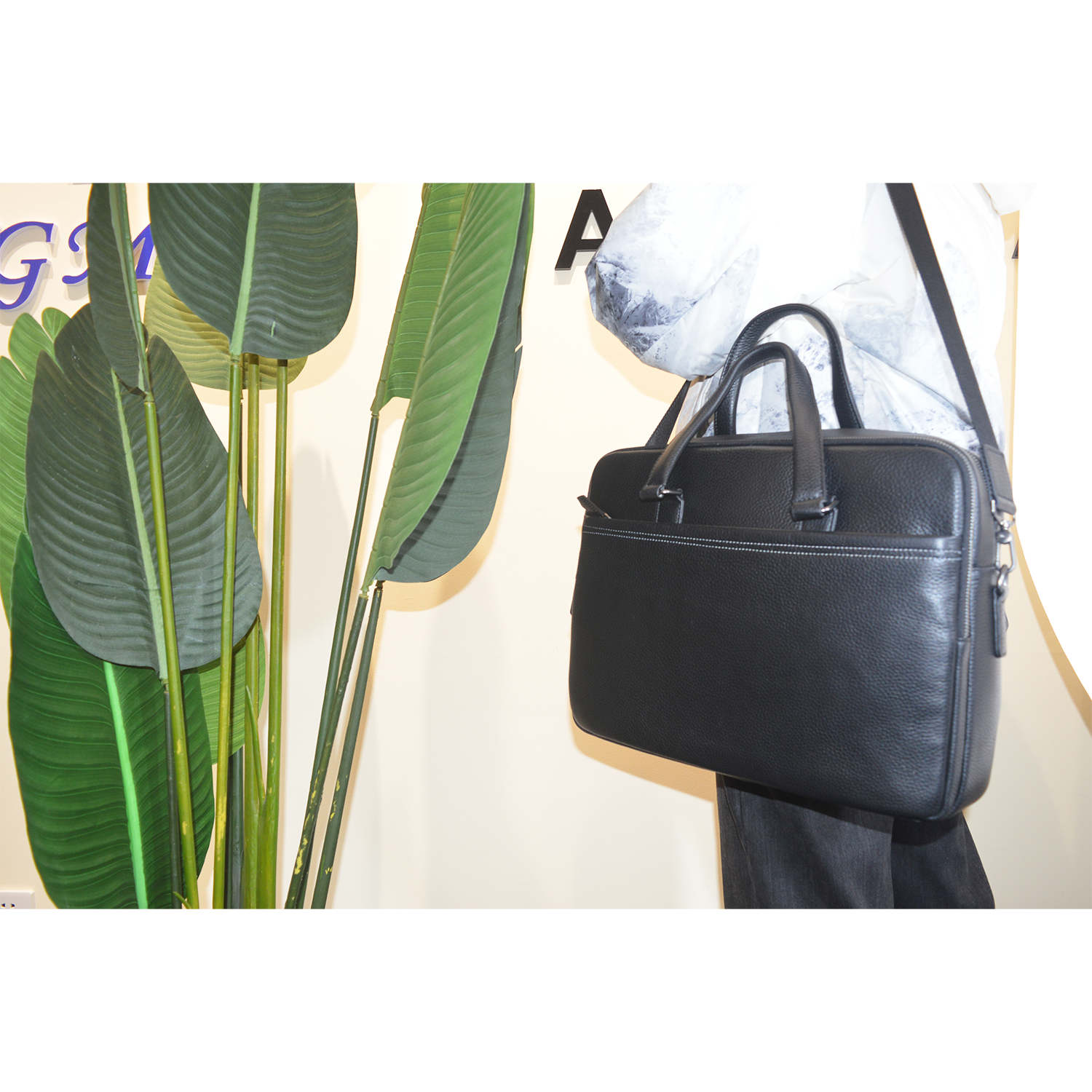 High Quality Double Zipper Style Men's Hard Briefcase Business Messenger Bag Large Capacity Laptop Bag