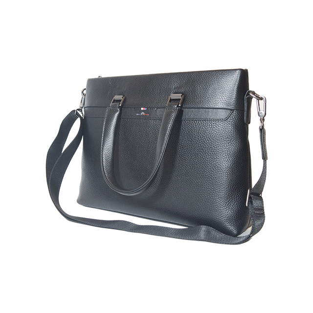 Classic Business Bag Men's Real Leather Briefcase Large Capacity Waterproof Shoulder Bag