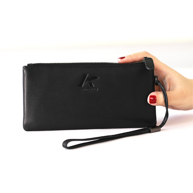 Sheepskin Leather Wristlet Clutch Wallet Purse
