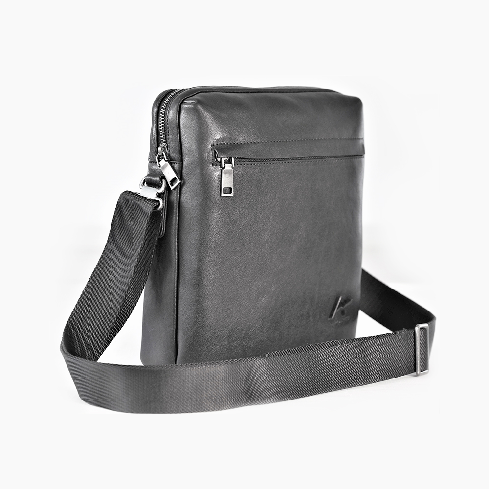 Men's Leather Small Crossbody Bag for Work Business Travel