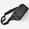 Black Fanny Pack for Men Genuine Leather Waist Bag Multiple Pockets Metal Zippers Belt Bag