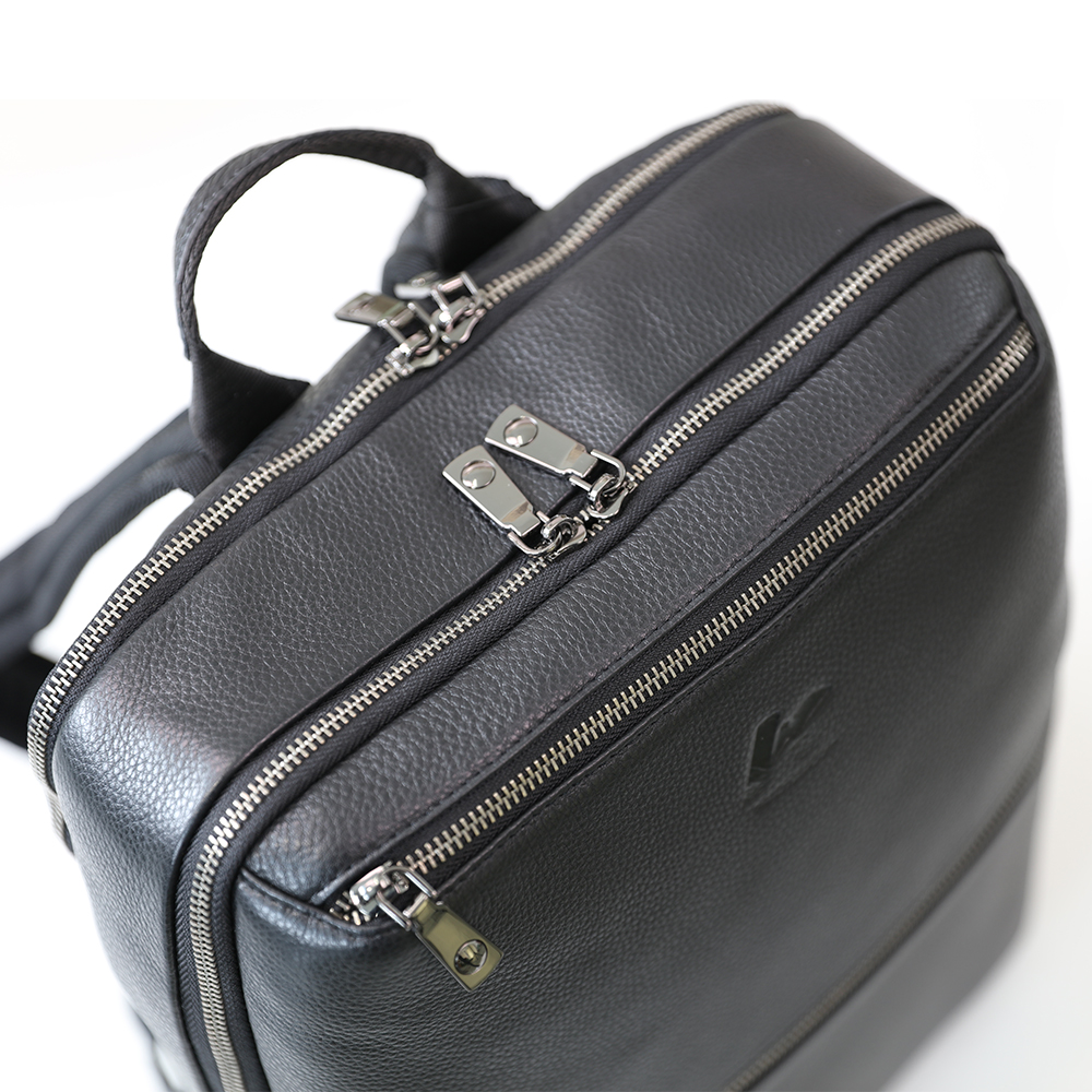 Fashion Design Leather Backpack with Multi Zip