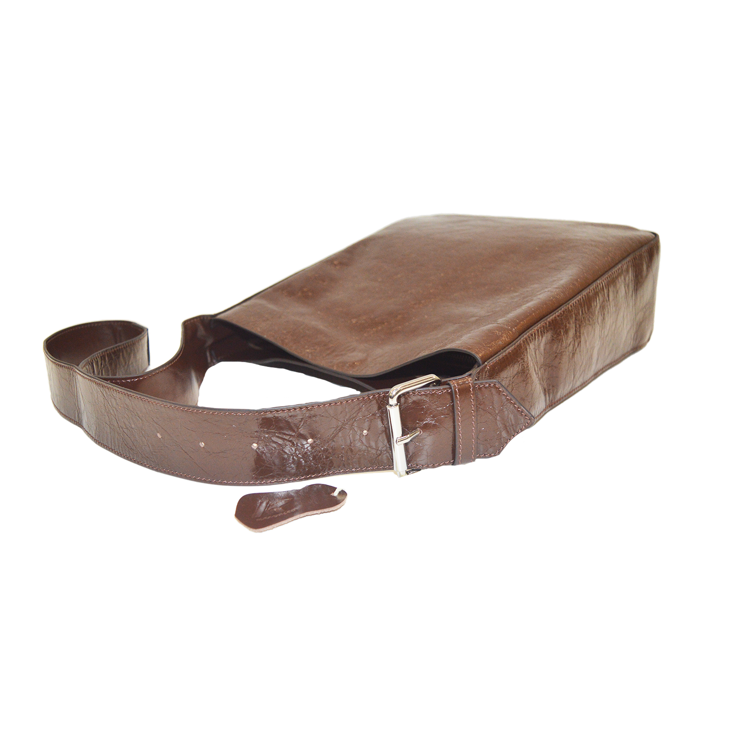 Leather Unisex Crossbody Bag Brown
