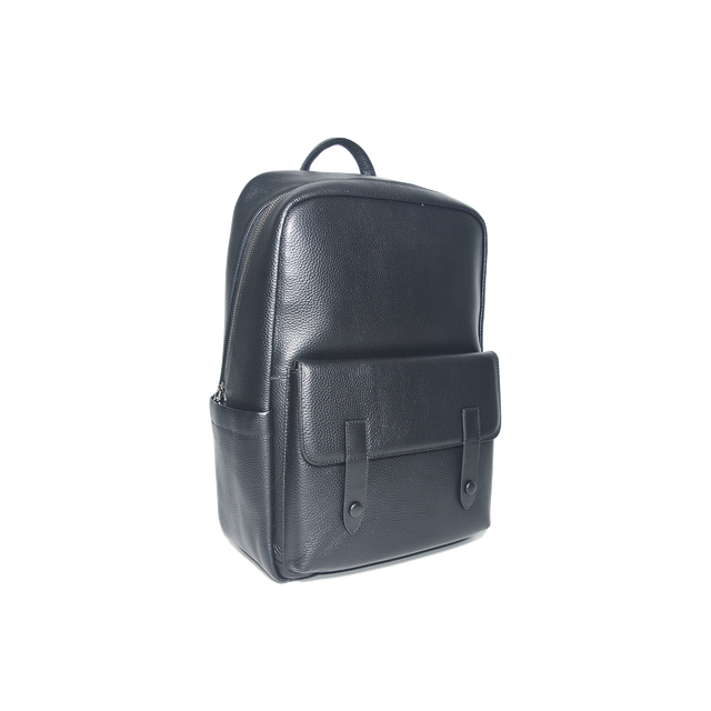 Black Leather Laptop Backpack