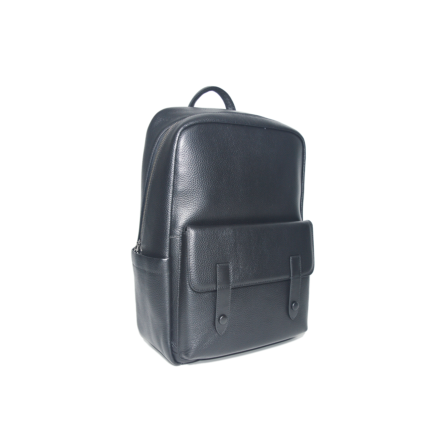 Black Leather Laptop Backpack