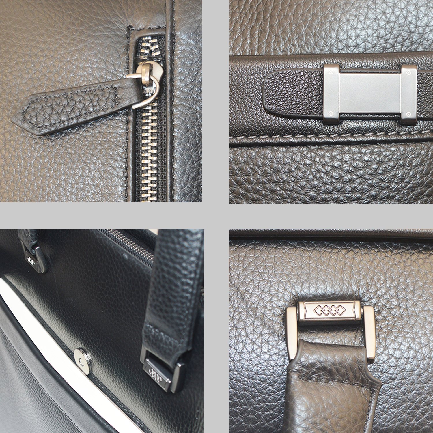 Men Minimalist Design Waterproof Real Leather Briefcase Messenger Bag Office Business Laptop Bag