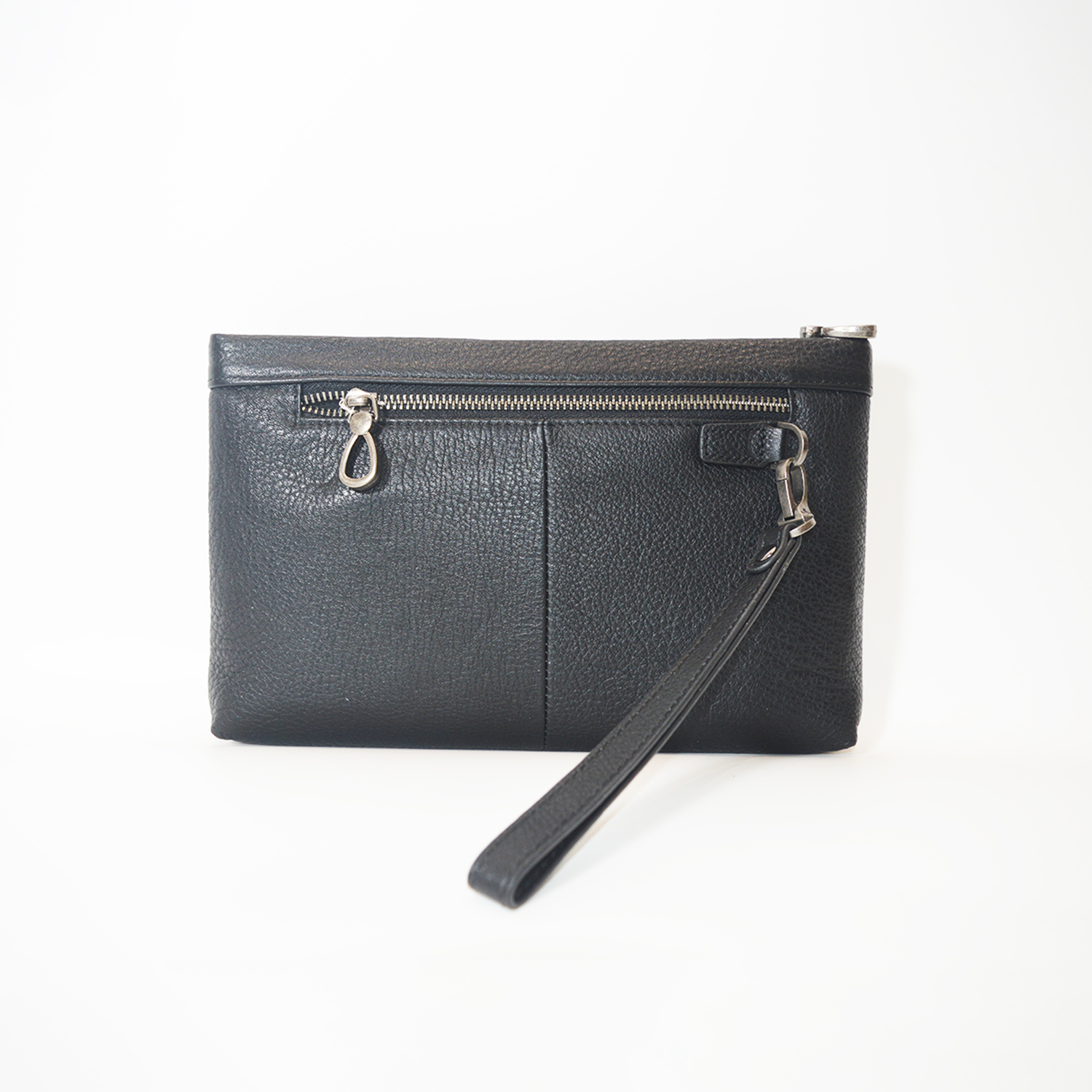 Men Clutch Bag Long Wallet Purse Card Holder Case Genuine Leather Business Classic Clutch with Double Zip Handbag