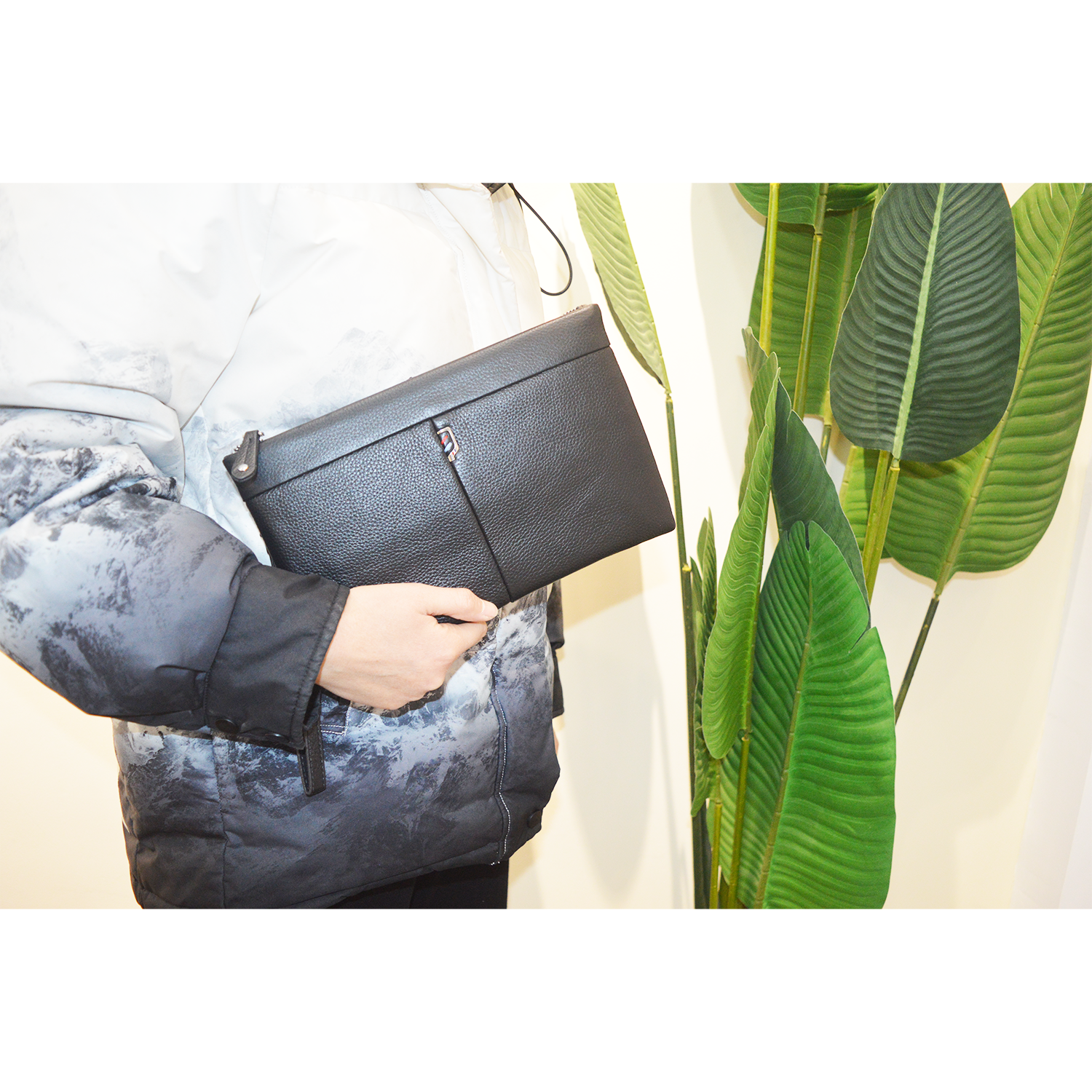 Mens Clutch Purse Handbag 10.5 inches Medium Clutch Wallet