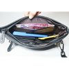 Men's Genuine Leather Envelope Clutch Handbag with Phone Pocket and 6 Card Slots