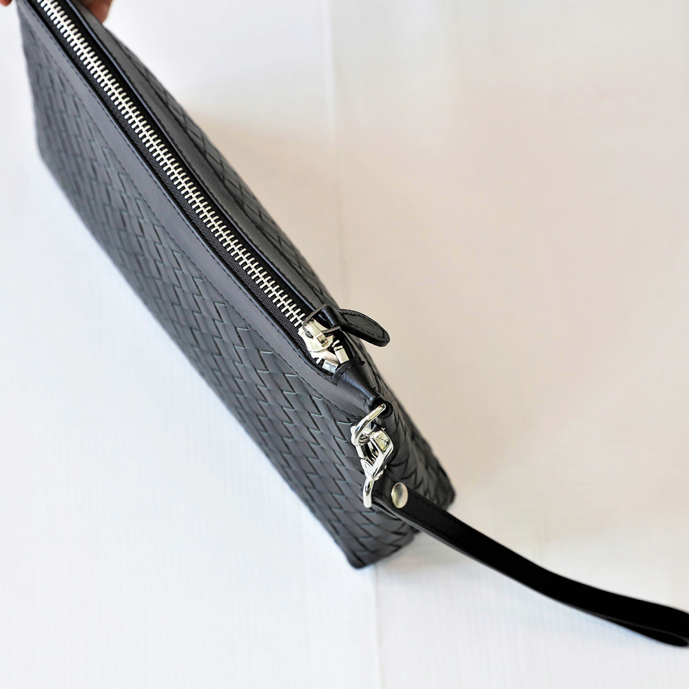 Soft Genuine Leather Weave Handbag Purse Wrist Bag Work Shopping Travel Daily