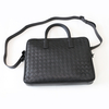 Napa Head Layer Genuine Leather Woven Briefcase Bag with Purse Suits