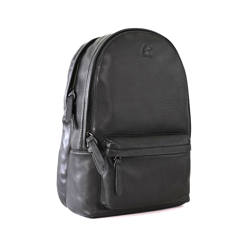 Soft Leather Multi Compartment Backpack Black