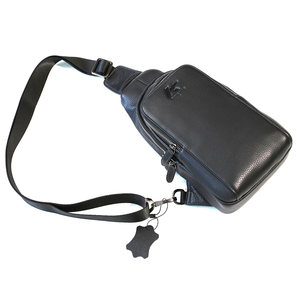 Men's Genuine Leather Sling Bag Chest Shoulder Daypack Waterproof Crossbody Bag