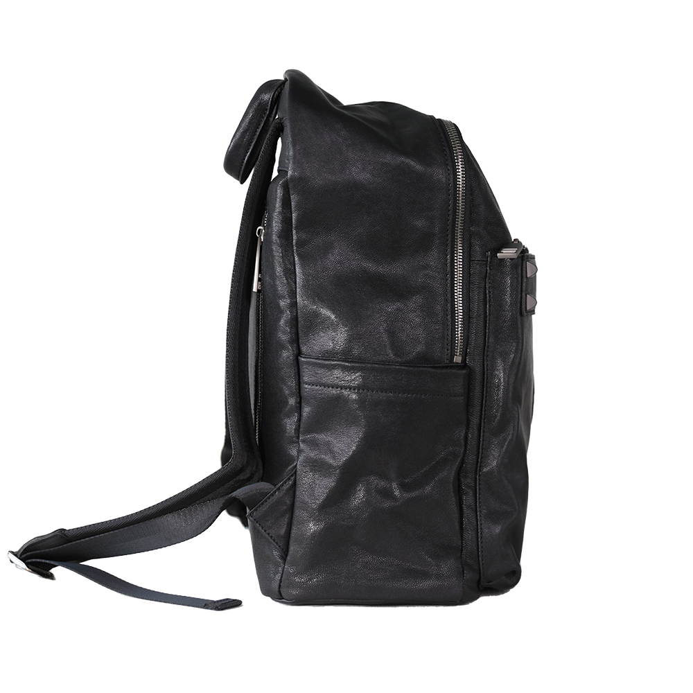 Rivet Finish Black Sheepskin Backpack