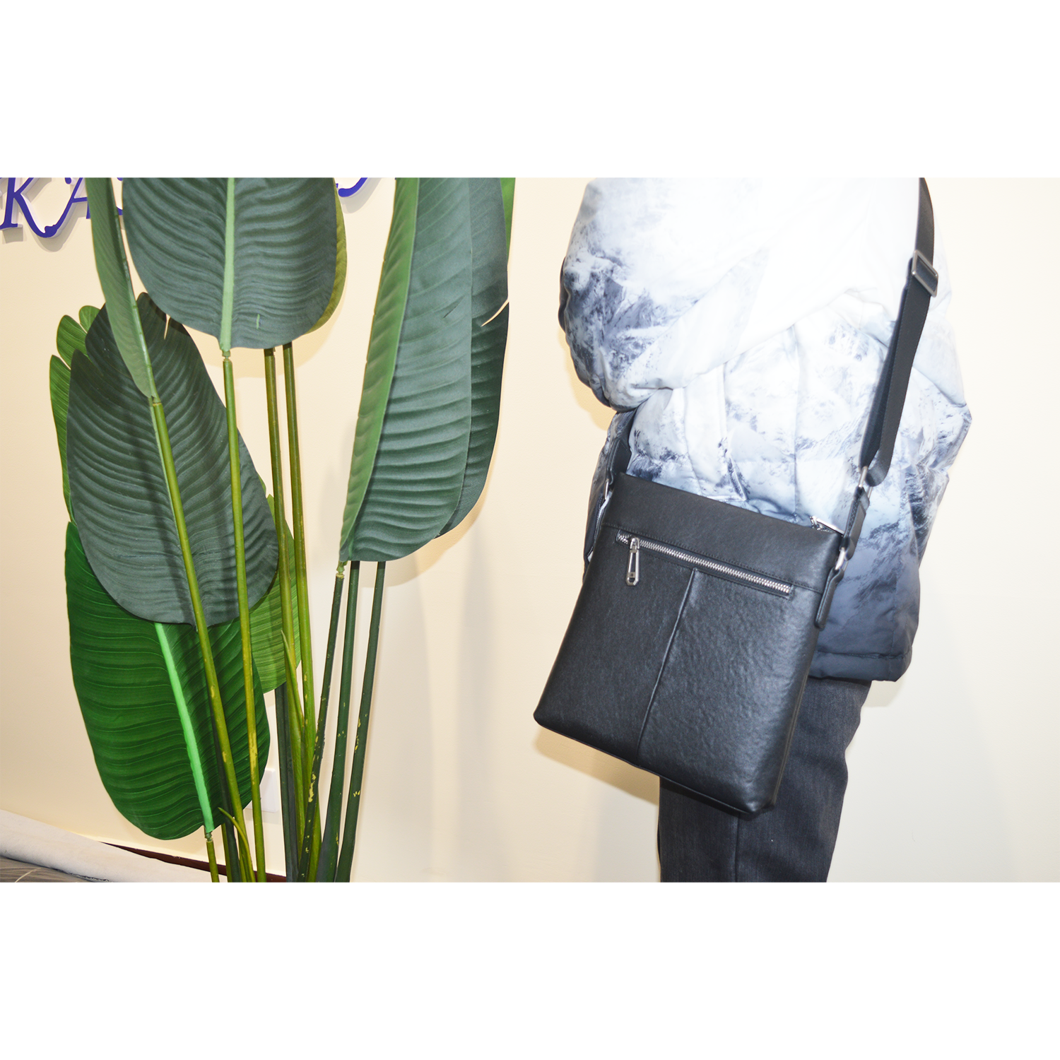 Leather Messager Crossbody Bag