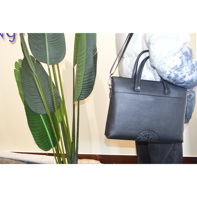 Genuine Leather Mens Handbag Shoulder Bag Briefcase Multifunctional Computer Bag