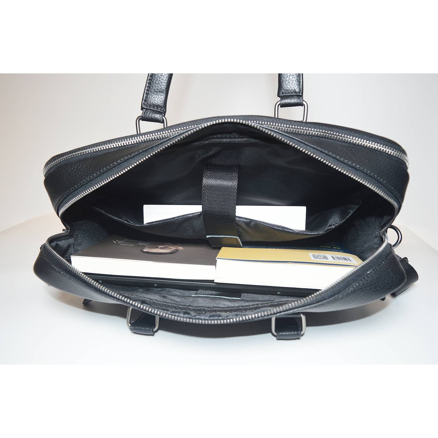 High Quality Double Zipper Style Men's Hard Briefcase Business Messenger Bag Large Capacity Laptop Bag