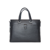 Black Genuine Leather Lawyers Briefcase Shoulder Laptop Business Bags for Men & Women with Magnetic Snap Pocket
