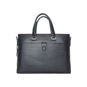 Black Genuine Leather Lawyers Briefcase Shoulder Laptop Business Bags for Men & Women with Magnetic Snap Pocket