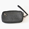 Soft Square-shaped Genuine Leather Weave Handbag Purse Wrist Bag