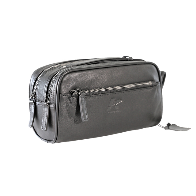 Genuine Leather Wristlet Clutch Handbag Multiple Component with Special Handle